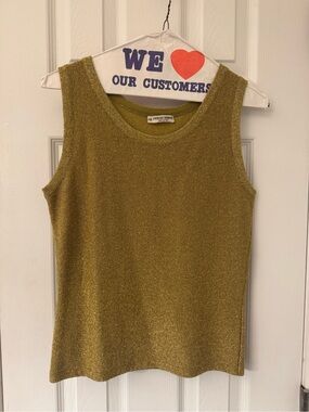 Giorgio Armani Metallic Gold Sleeveless Knit Tank